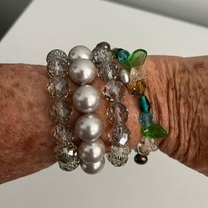 Womens Elastic Bracelets, Set of 4